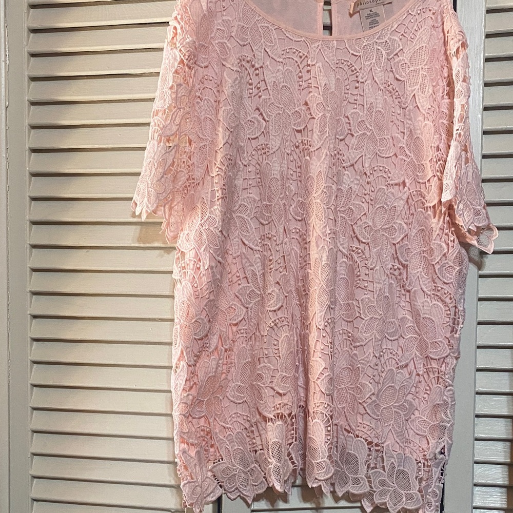 Philosophy Light Pink Lace Blouse